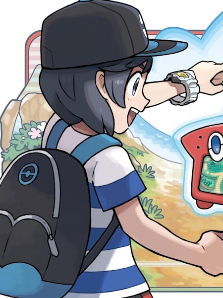 Un concept art du jeu vidéo Pokémon Soleil/Lune/Stars sur la nouvelle console de jeux Nintendo Swotch.