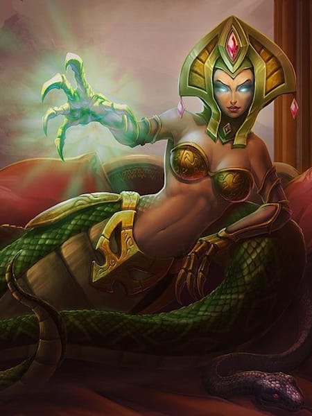 A photo of Cassiopeia from League of Legends.