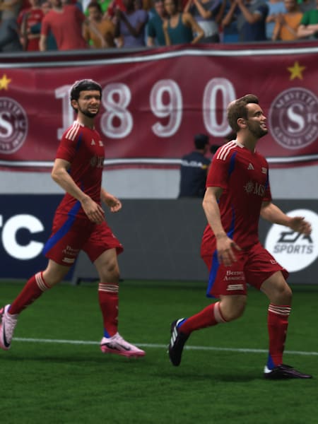 Spieler von Servette FC bejubeln ein Tor in FC 25