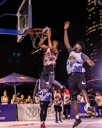 Competitors perform during Red Bull Half Court Final at Dubai Festival City in Dubai, United Arab Emirates on June 18, 2022  