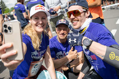 Fanny Smith, René Wildhaber und Bastien Murith hatten sichtbar Spass