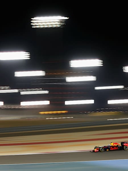 Daniel Ricciardo of Australia drives the (3) Red Bull Racing Red Bull-TAG Heuer RB12 TAG Heuer on track during the Bahrain Formula One Grand Prix at Bahrain International Circuit.