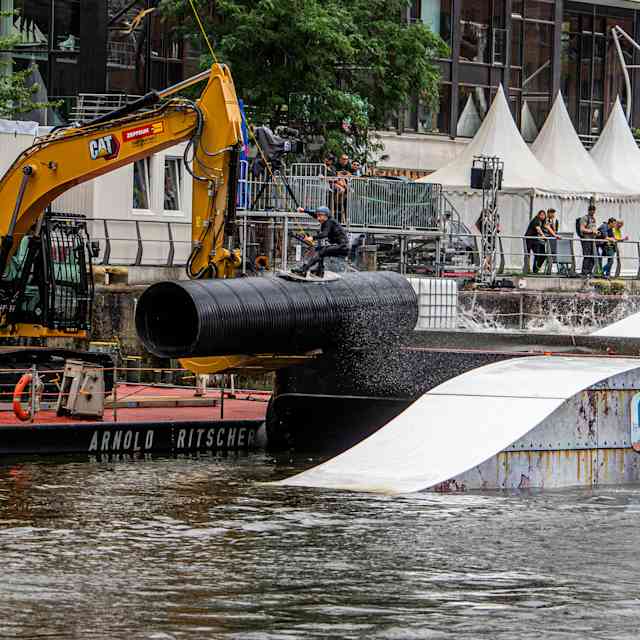Nico von Lerchenfeld of Germany performs during the practice for the Red Bull Wake Capital in Hamburg, Germany on August 5, 2021.