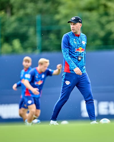 Ole Werner, RB Leipzig antrenman sahasında.