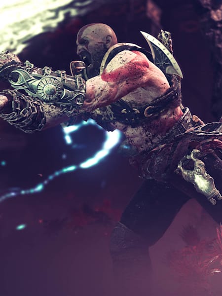 God of War's Atreus and Kratos ready themselves for combat