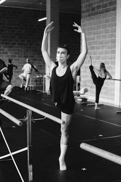 Jordan Bautista poses in a dance studio.