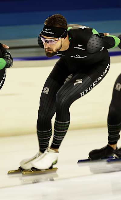 On 11 July 2025 in Heerenveen, speed skater Kjeld Nuis trains with team-mates.
