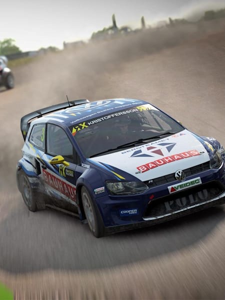 A promotional image of Dirt Rally 2.0's rallycross mode.