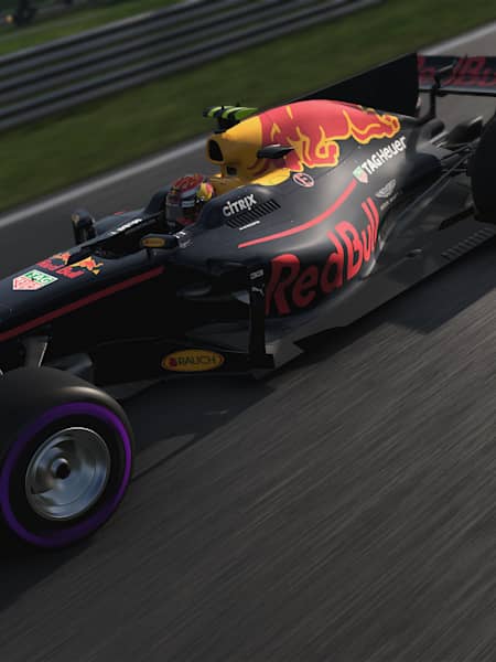 A screenshot of the Red Bull Racing RB13 in the new F1 2017 video game by Codemasters.