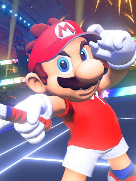 A screenshot of Mario on court.