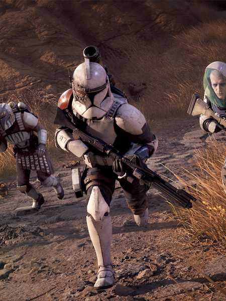 Une escouade de combattants progresse sur le champ de bataille dans Star Wars Zero Company, un jeu de stratégie tactique au tour par tour.