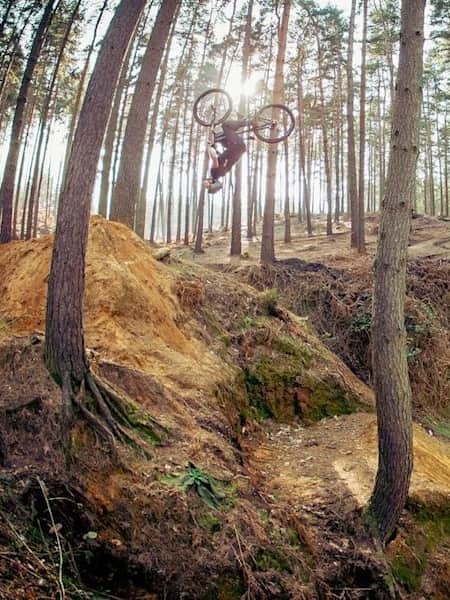 Matt Jones casually backflipping the step down