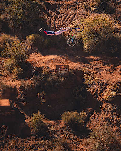 Jaxson Riddle competes at Red Bull Rampage in Virgin, Utah on October 13, 2023
