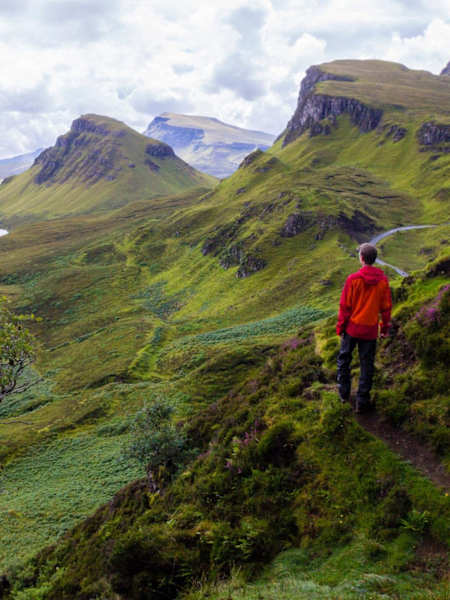 A view over the high cliffs around the Quiraing, Isle of Skye