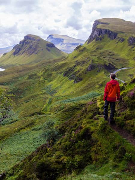 A view over the high cliffs around the Quiraing, Isle of Skye