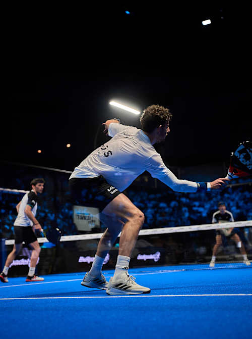 Miguel Yanguas during the final of the Kuwait City Premier Padel P1 in Kuwait City, Kuwait on November 17, 2024