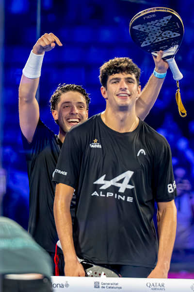 Arturo Coello, Agustin Tapia competing in Final the Premier Padel 2025 Finals semifinals in Barcelona, ​​Spain on December 14, 2025