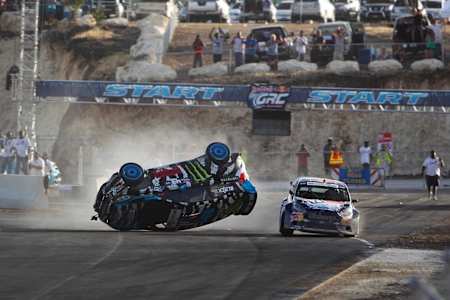 Block rolled his car in the final.