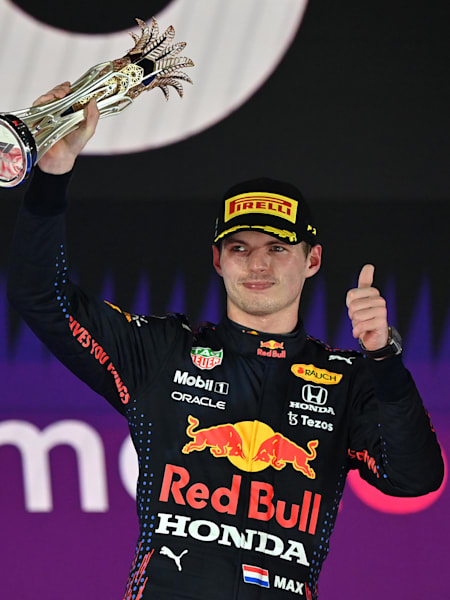 Max Verstappen of Red Bull Racing Honda at the Saudi Arabian Grand Prix on December 5, 2021.
