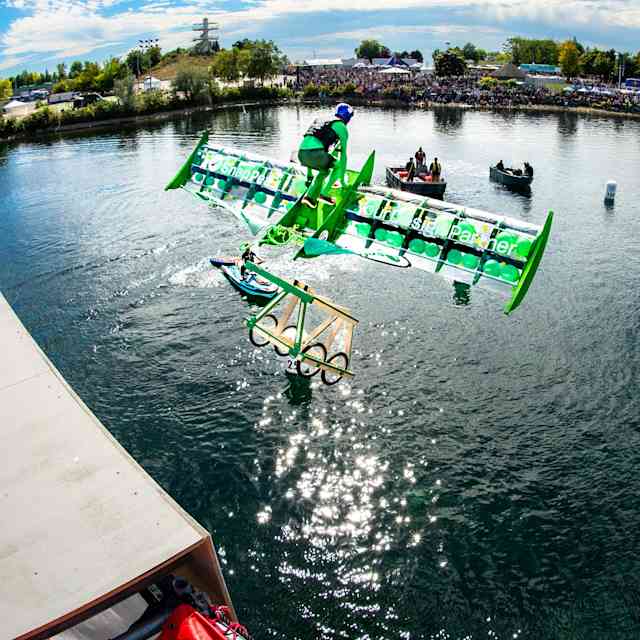 Participants compete at Red Bull Flugtag in Toronto, Ontario, Canada, on September 24, 2022.