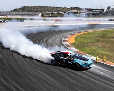 Ali Makhseed of Kuwait performs during qualification round of Drift Masters in Valencia, Spain, 2024 
