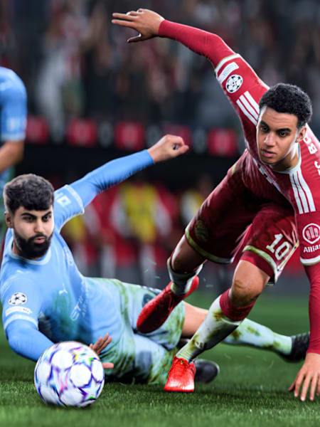Una primera captura de pantalla del juego EA FC 27, tomada durante el partido entre el Manchester City y el FC Bayern de Múnich.