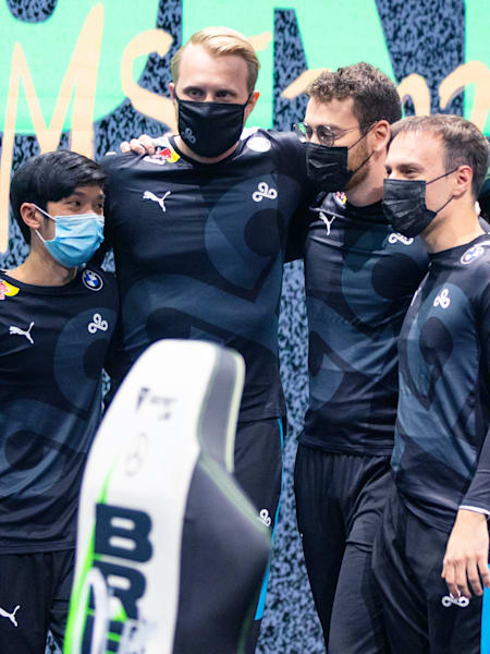 An image of the Cloud9 esports team at League of Legends MSI tournament.