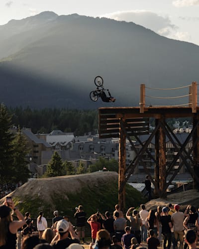 Szymon Godziek performs at Red Bull Joyride in Whistler, Canada on July 29, 2023.