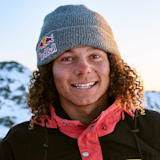 Valentino Guseli poses for a portrait in Perisher Resort, Australia on August 8, 2023.
