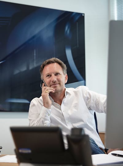 Christian Horner In His Factory Office