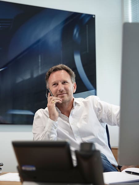 Christian Horner In His Factory Office