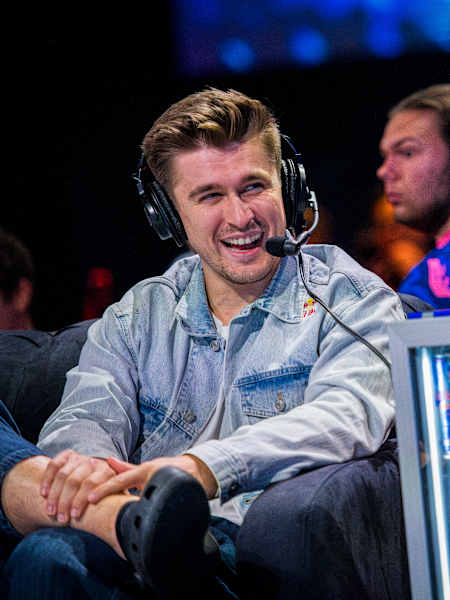 Ludwig commentating at Red Bull Home Ground 2024 