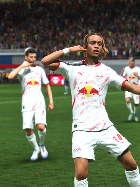 RB Leipzig-Star Xavi Simons mit seinem Signature Jubel in FC 25