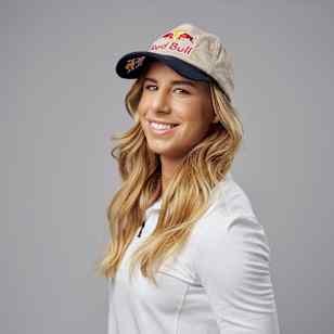 Ester Ledecka, Red Bull athlete, smiles in Prague in 2023.