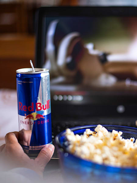 red bull tv popcorn laptop