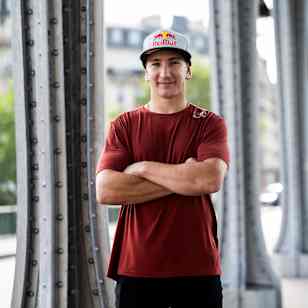 Marin Rantes, a Croatian BMX athlete, poses for a portrait on the iconic Bir-Hakeim Bridge in Paris, France, on September 28th, 2023. 