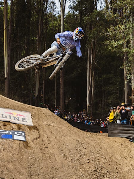 Johny Salido participates at Red Bull Hardline in Maydena Bike Park, Australia on February 24th, 2024.