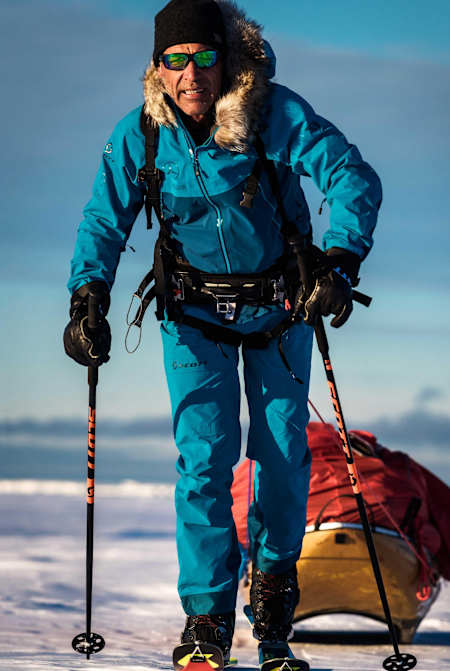 A picture of Mike Horn at the very beginning of his mammoth journey across the Antarctic.