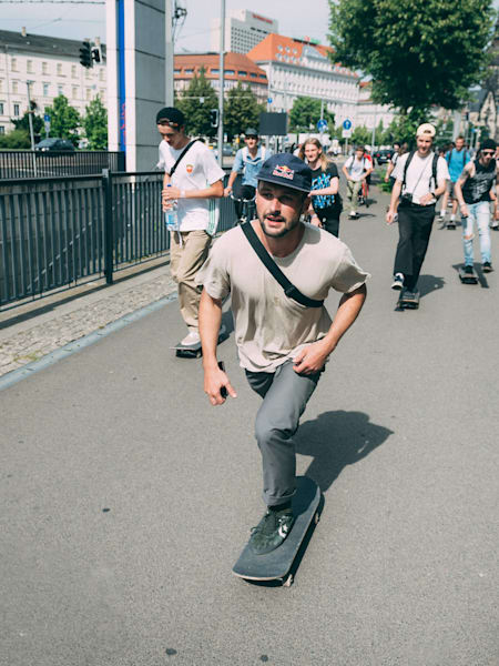 Vladik Scholz is seen at Go Skateboarding Day