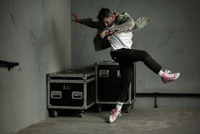 Kid David danse lors des finales américaines de Red Bull Dance Your Style.