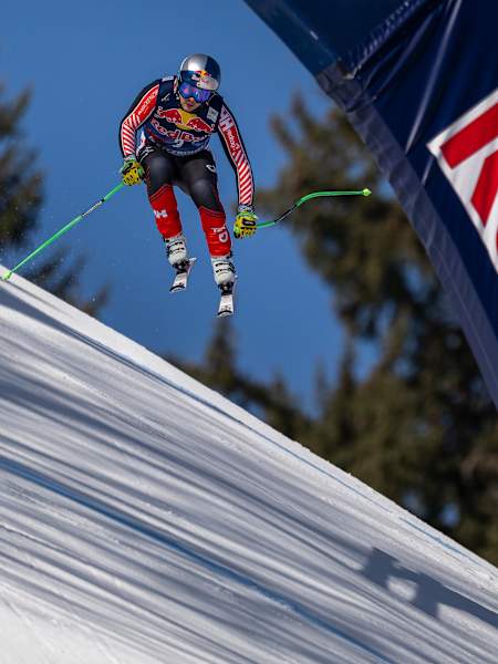 James 'Jack' Crawford skis in Kitzbühel, Austria on January 22, 2025.