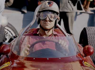 Wolfgang von Trips of Germany, driver of the #4 Scuderia Ferrari Ferrari 156 Ferrari V6 awaits the start of the Italian Grand Prix on 10 September 1961 at the A