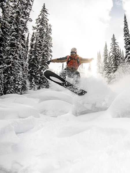 Travis Rice rides in the Kootenay Valley of British Colombia