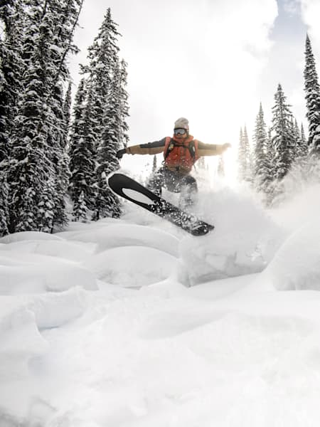 Travis Rice at the 'Pillow Line' in the Kootenay Valley of British Colombia