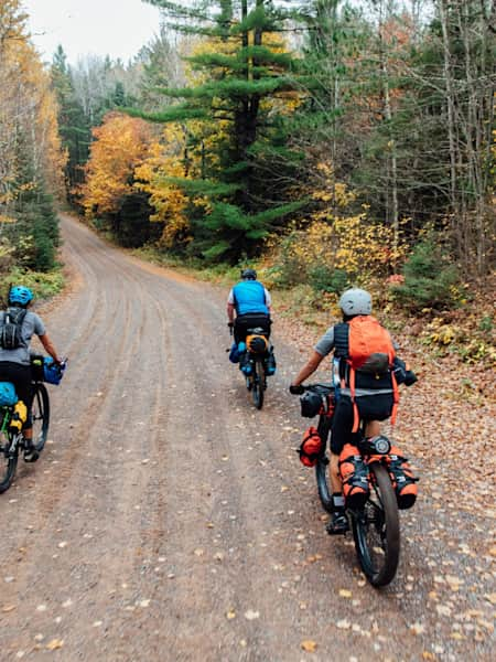 Riders on bikepacking trip