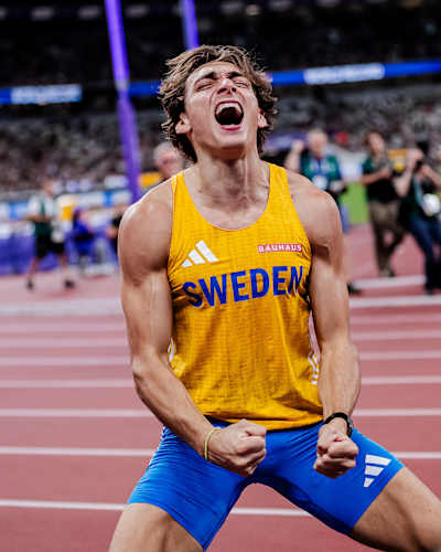 Armand Duplantis breaking world record, setting a new height of 6.30 metres in men's pole vault during World Athletics Championships 2025 in Tokyo, Japan, on September 15, 2025.