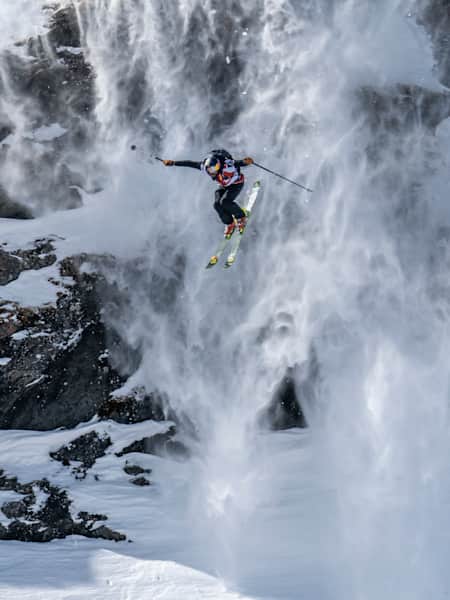 Kristofer Turdell of Sweden seen at Xtreme Verbier, the finals of the Freeride World Tour in Verbier, Switzerland on March 23, 2021.