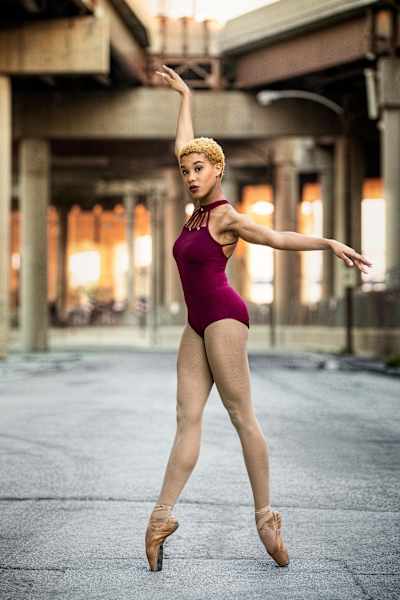 Nia Parker, 20, performs Hiplet, which marries contemporary styles like hip-hop with ballet en pointe.