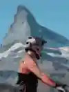 Greg Callaghan in Zermatt, Switzerland, with the Matterhorn mountain in the background.