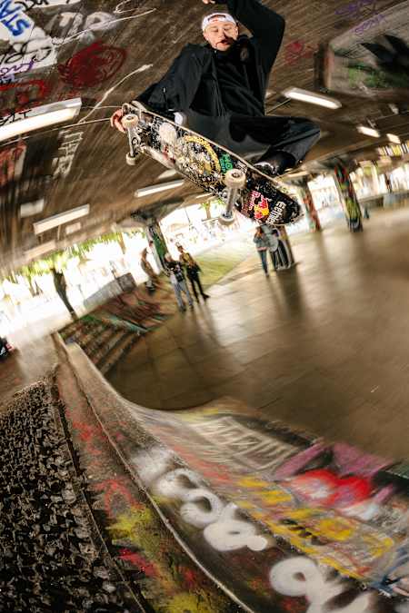 Jake Wooten Skating a ramp at Southbank in London, England in 2022